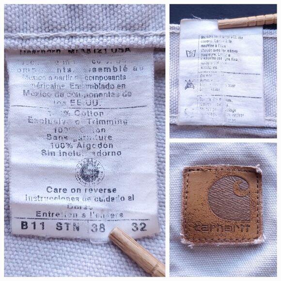 Carhartt Painter Pants 34 x 30 Distressed Stained B11 STN (38x32 on Tag) - Picture 3 of 12